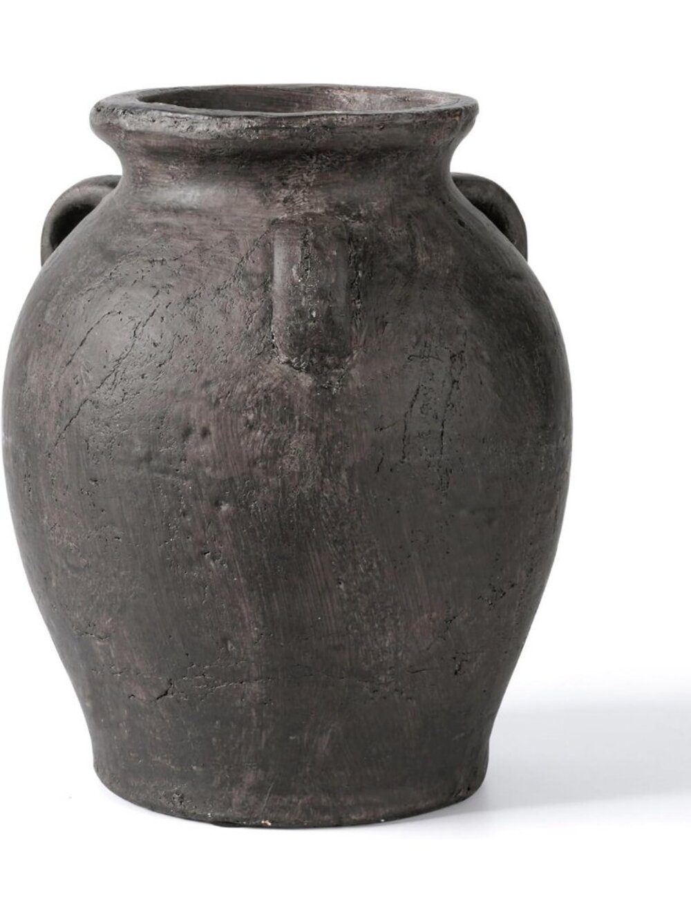 Handmade Rustic Ceramic Distressed Vase - Vintage Terracotta Flower Centerpiece